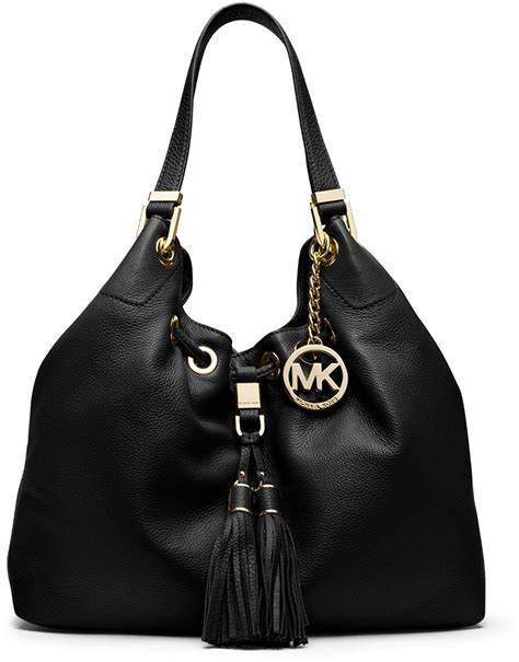 michael kors large leather drawstring tote|More.